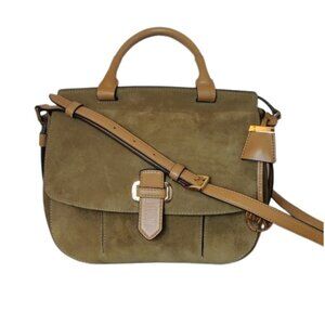 Michael Kors Romy Tan Suede Leather Messenger Saddle Crossbody Bag